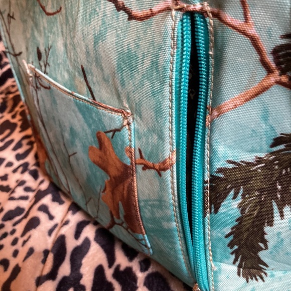 P & G Western Studded Black and teal Camo purse - Picture 3 of 11